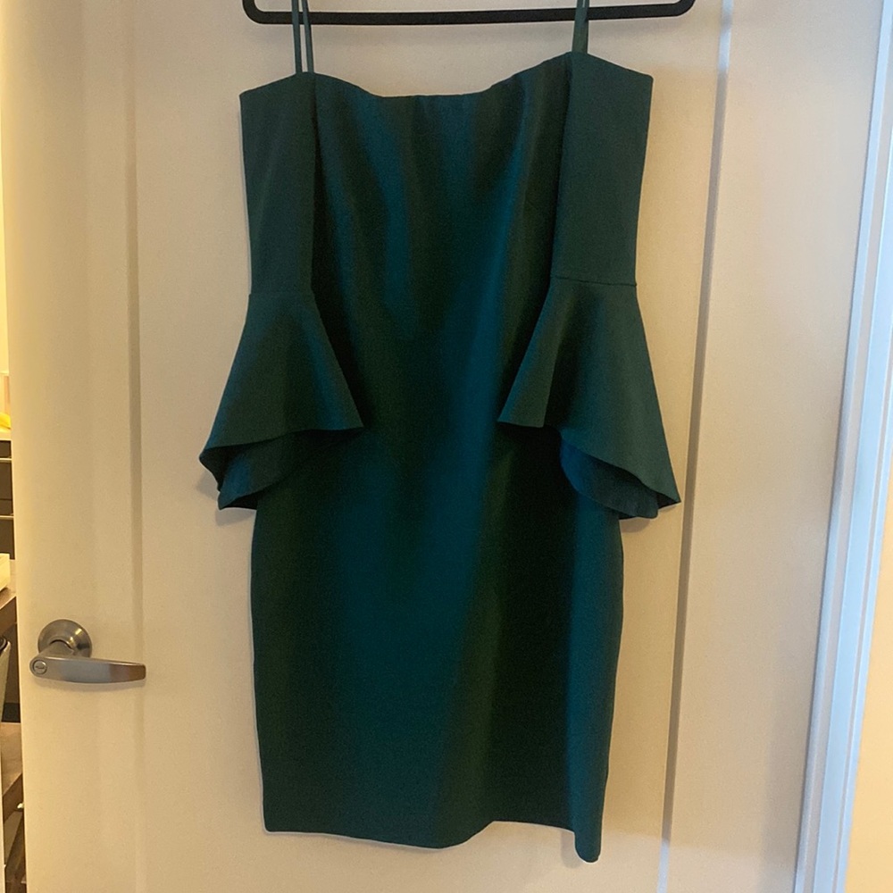Green off the shoulder dress